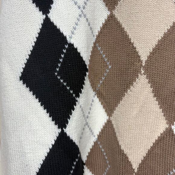 Izod Cream brown argyle sweater - Picture 3 of 4